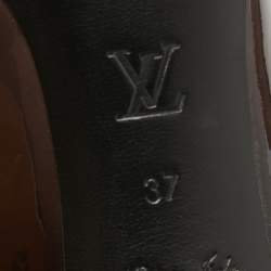 مملوكة مسبقًا Louis Vuitton Black/Beige Patent Leather Fiance Bow Round Toe Pumps Size 37