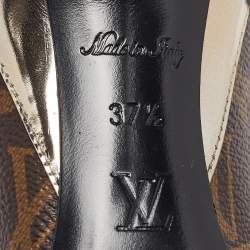 Louis Vuitton Brown Monogram Canvas and Leather Chérie Pumps Size 37.5