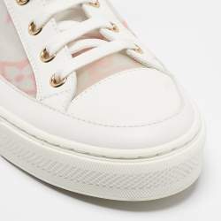 Louis Vuitton White Leather Mesh and Leather Stellar Sneakers Size 37.5