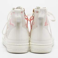 Louis Vuitton White Leather Mesh and Leather Stellar Sneakers Size 37.5