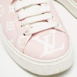 Louis Vuitton Pink Monogram Giant Canvas Time Out Sneakers Size 38.5