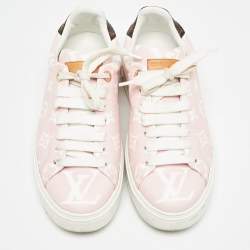 Louis Vuitton Pink Monogram Giant Canvas Time Out Sneakers Size 38.5