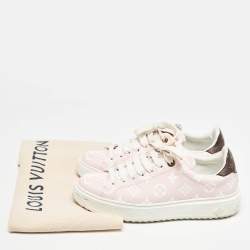 Louis Vuitton Pink Monogram Giant Canvas Time Out Sneakers Size 38.5