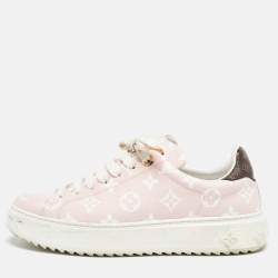 Louis Vuitton Pink Monogram Giant Canvas Time Out Sneakers Size 38.5