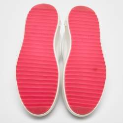 Louis Vuitton White/Pink Leather Time Out Low Top Sneakers Size 39