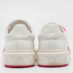 Louis Vuitton White/Pink Leather Time Out Low Top Sneakers Size 39