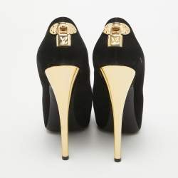 Louis Vuitton Black Suede Oh Really! Peep Toe Pumps Size 36