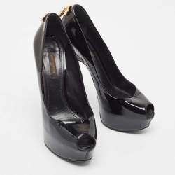 Pre Owned Louis Vuitton Black Patent Leather Oh Really! Pumps Size 37.5