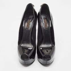 Pre Owned Louis Vuitton Black Patent Leather Oh Really! Pumps Size 37.5