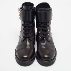 Louis Vuitton Two Tone Leather Wonderland Flat Ranger Boots Size 37