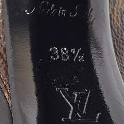 Pre Owned Louis Vuitton Black/Brown Monogram Canvas and Leather Pointed Toe Pumps 38.5