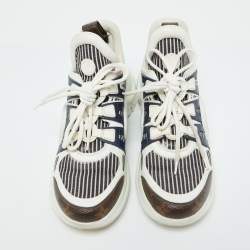 Louis Vuitton White/Brown Monogram Nylon and Leather Archlight Sneakers Size 38.5