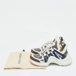 Louis Vuitton White/Brown Monogram Nylon and Leather Archlight Sneakers Size 38.5