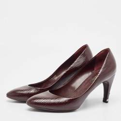 Pre Owned Louis Vuitton Brown Patent Epi Leather Joyce Pumps Size 39