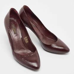 Pre Owned Louis Vuitton Brown Patent Epi Leather Joyce Pumps Size 39