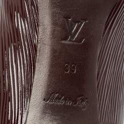 Pre Owned Louis Vuitton Brown Patent Epi Leather Joyce Pumps Size 39