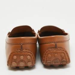 Pre Owned Louis Vuitton Brown Leather Dauphine Slip On Loafers Size 35