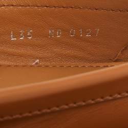 Pre Owned Louis Vuitton Brown Leather Dauphine Slip On Loafers Size 35