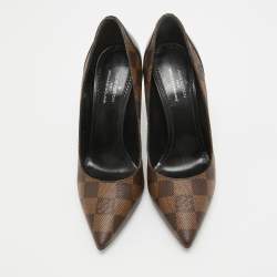 Louis Vuitton Brown Coated Canvas and Leather Chérie Pointed Toe Pumps 35