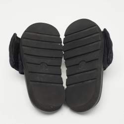 مملوكة مسبقًا Louis Vuitton Black Monogram Nylon Velcro Flats Slides Size 38