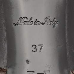 Pre Owned Louis Vuitton Black/Brown Leather and Monogram Canvas Cross Strap Pumps Size 37