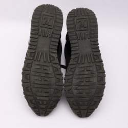 Louis Vuitton Black/Brown Mesh and Monogram Canvas Run Away Sneakers Size 38.5