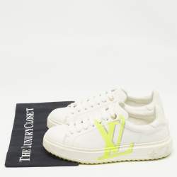 Louis Vuitton White Leather Time Out Low Top Sneakers Size 38.5