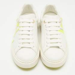 Louis Vuitton White Leather Time Out Low Top Sneakers Size 38.5