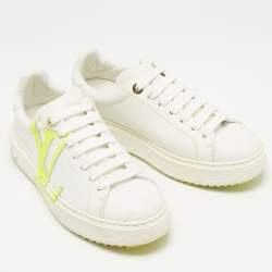 Louis Vuitton White Leather Time Out Low Top Sneakers Size 38.5