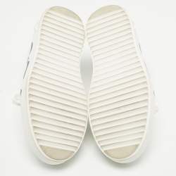 مملوكة مسبقًا Louis Vuitton White Leather Graffiti Logo Low Top Sneakers Size 38.5