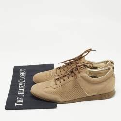 Louis Vuitton Brown Suede Low Top Sneakers Size 38