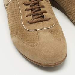 Louis Vuitton Brown Suede Low Top Sneakers Size 38