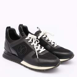 Louis Vuitton Black Leather and Mesh Run Away Low Top Sneakers Size 41