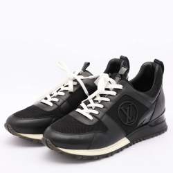 Louis Vuitton Black Leather and Mesh Run Away Low Top Sneakers Size 41