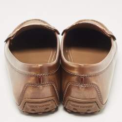 Louis Vuitton Brown Glazed Leather Cluny Loafers Size 39