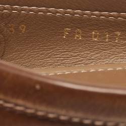 Louis Vuitton Brown Glazed Leather Cluny Loafers Size 39