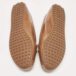 Louis Vuitton Brown Glazed Leather Cluny Loafers Size 39