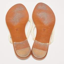 Louis Vuitton Off White Rope Thong Flats Size 38.5