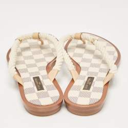 Louis Vuitton Off White Rope Thong Flats Size 38.5