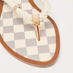 Louis Vuitton Off White Rope Thong Flats Size 38.5