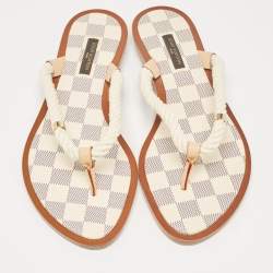 Louis Vuitton Off White Rope Thong Flats Size 38.5