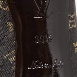Louis Vuitton Brown Monogram Mini Lin Canvas and Patent Leather Ankle Length Boots 39.5