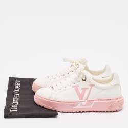 Louis Vuitton White Leather Time Out Lace Up Sneakers Size 36