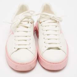 Louis Vuitton White Leather Time Out Lace Up Sneakers Size 36