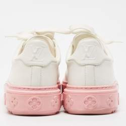 Louis Vuitton White Leather Time Out Lace Up Sneakers Size 36