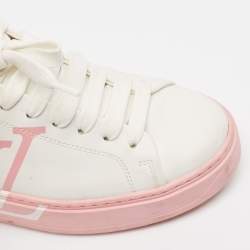 Louis Vuitton White Leather Time Out Lace Up Sneakers Size 36