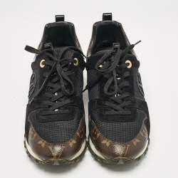 Louis Vuitton Black/Brown Monogram Coated Canvas and Mesh Run Away Low Top Sneakers Size 38