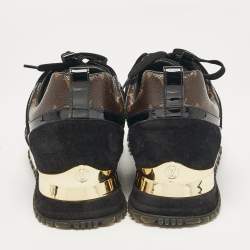 Louis Vuitton Black/Brown Monogram Coated Canvas and Mesh Run Away Low Top Sneakers Size 38