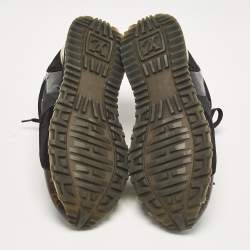 Louis Vuitton Black/Brown Monogram Coated Canvas and Mesh Run Away Low Top Sneakers Size 38