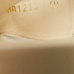 Louis Vuitton Cream Perforated Monogram Leather Bom Dia Slides Size 40